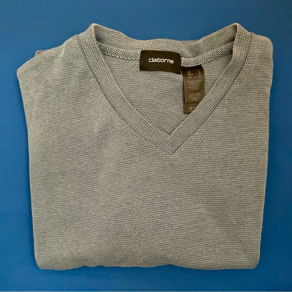 Men’s V Neck Shirt Size Large 
Brand: Claiborne 
Very soft